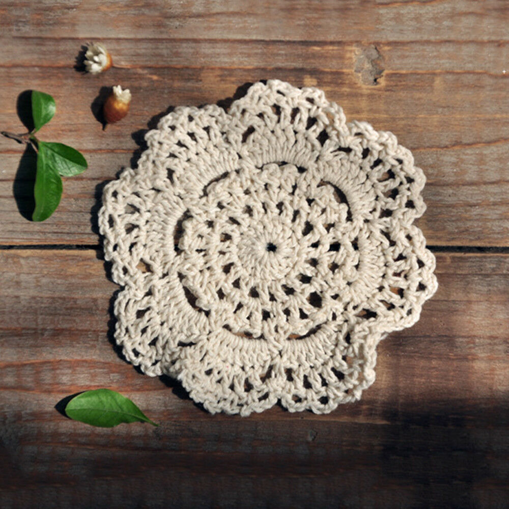Crochet Placemat Pattern 10cm Crochet Round Lace Doily Table Placemat Beige Doilies Coaster