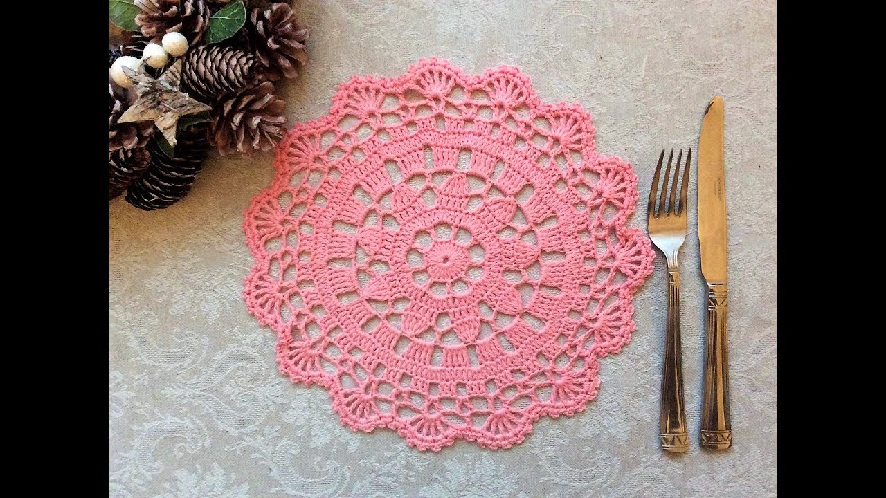 Crochet Placemat Pattern How To Crochet Easy Doilyplacemat Part 1 Of 2 Round 1 6 Youtube