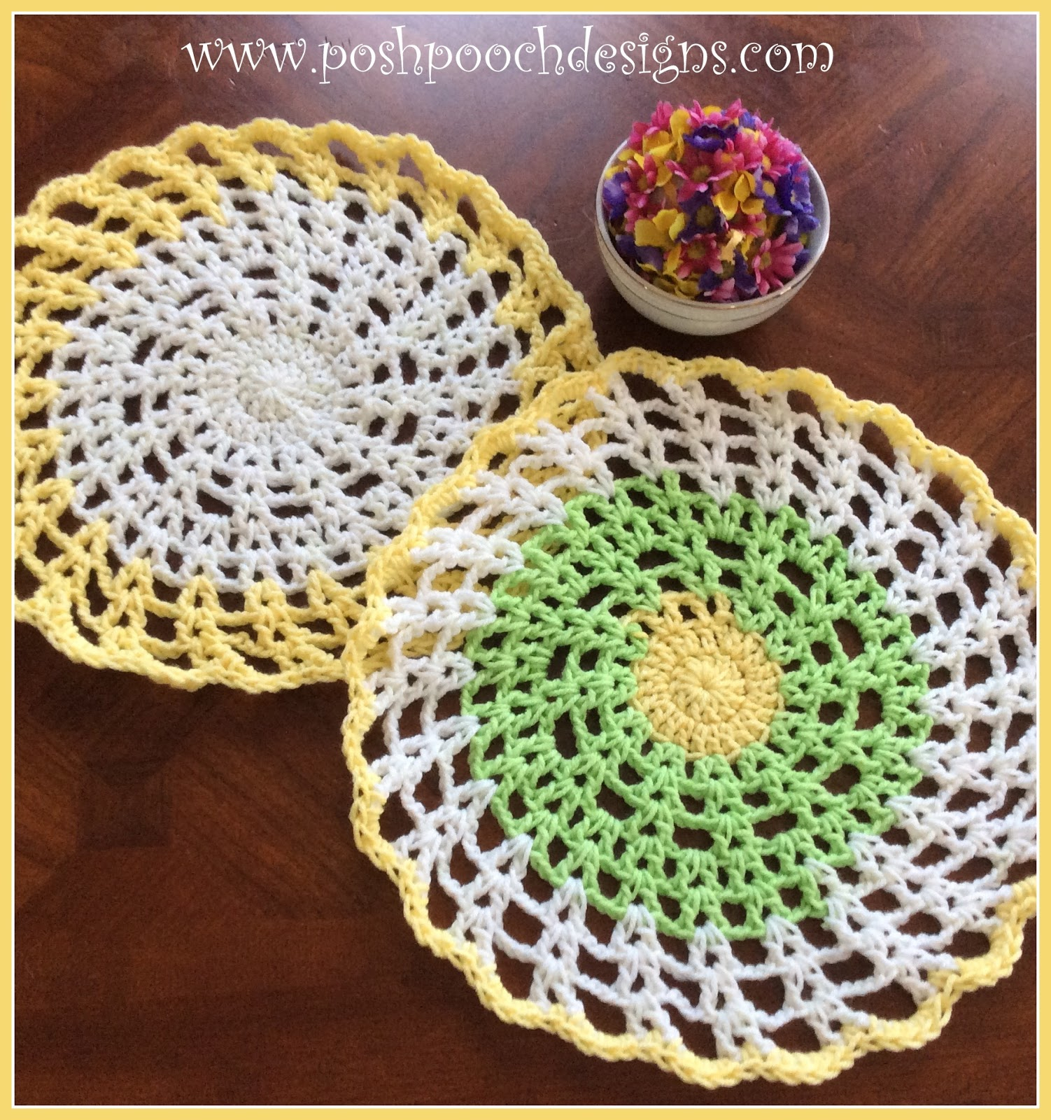 Crochet Placemat Pattern Posh Pooch Designs Dog Clothes Round Cotton Placemat Free Crochet