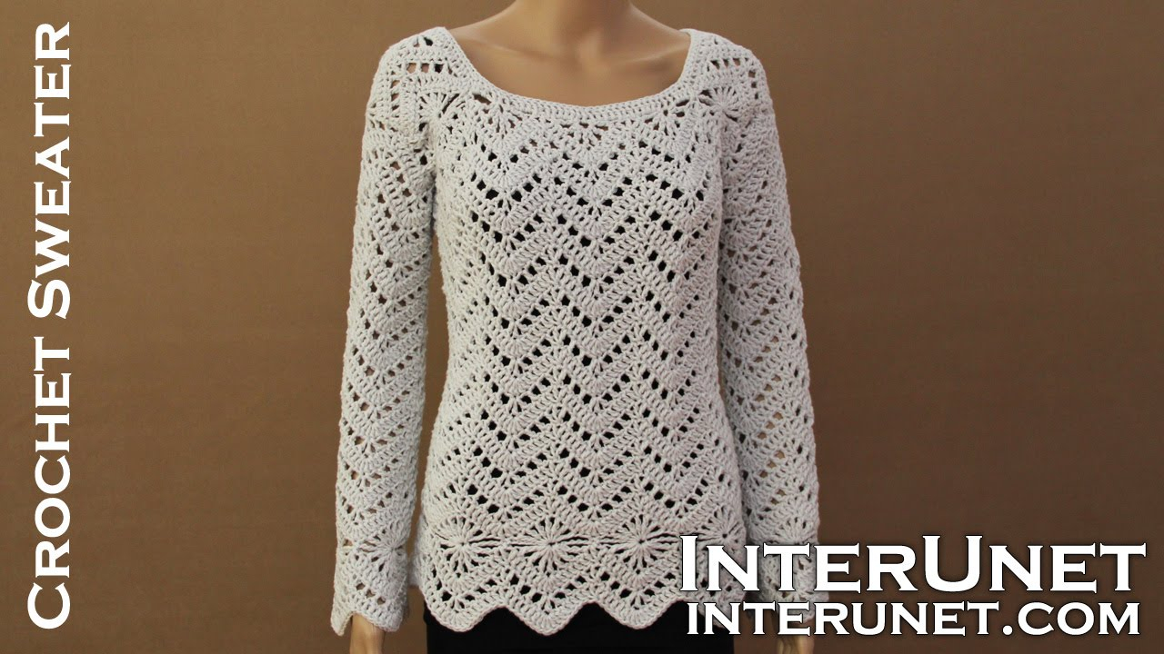 Crochet Pullover Sweater Pattern Long Sleeve Sweater Crochet Pattern Learn How To Crochet Lace