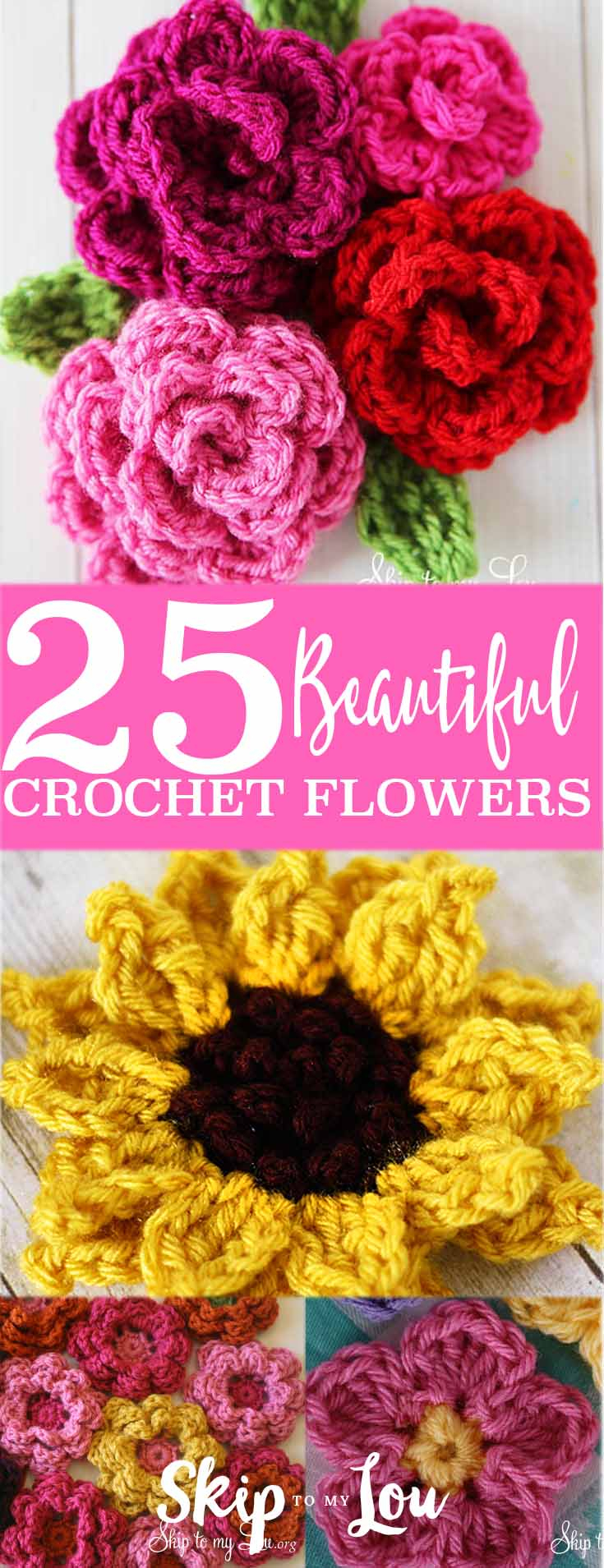 Crochet Rose Pattern 10 Beautiful Crochet Flowers To Make Skip To My Lou