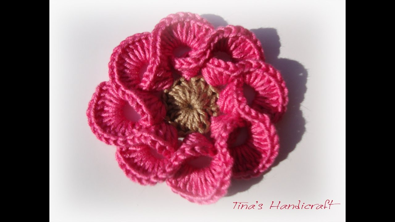 Crochet Rose Pattern 3d Crochet Flowers Multi Petals 1 Youtube