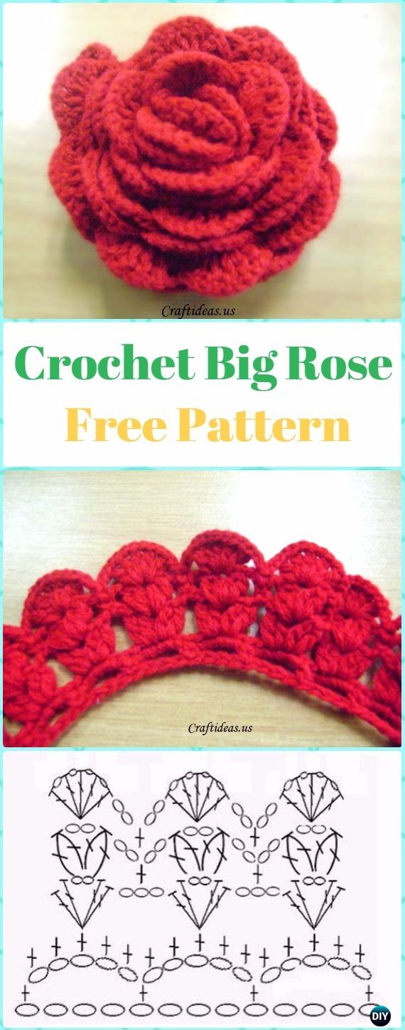 Crochet Rose Pattern Crochet 3d Rose Flowers Free Patterns Tutorials