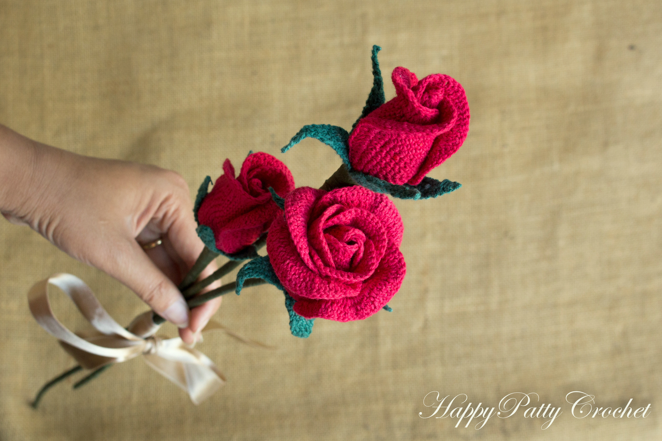 Crochet Rose Pattern Crochet Rose Bouquet Pattern Happy Patty Crochet