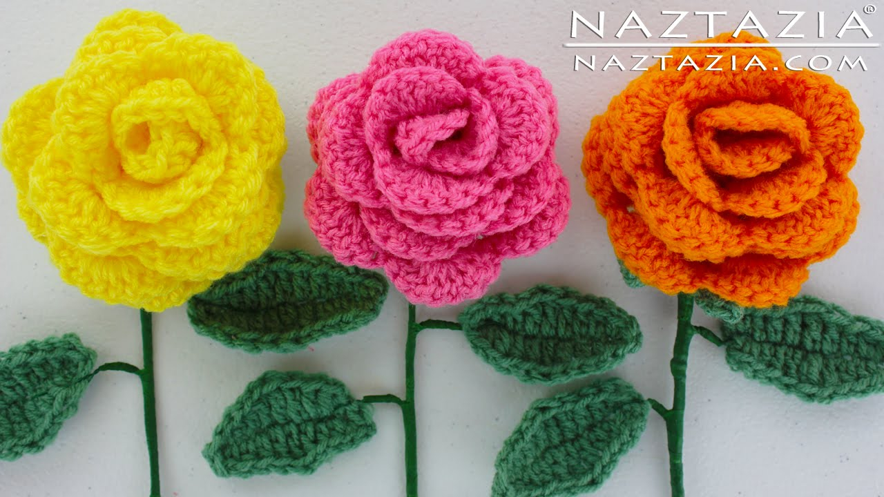 Crochet Rose Pattern Diy Learn How To Crochet A Beginner Easy Flower Rose Rosas Bouquet