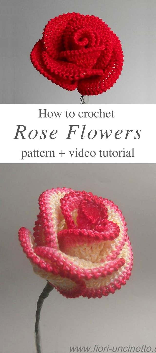 Crochet Rose Pattern Easy Crochet Rose Flower Pattern Crochetbeja