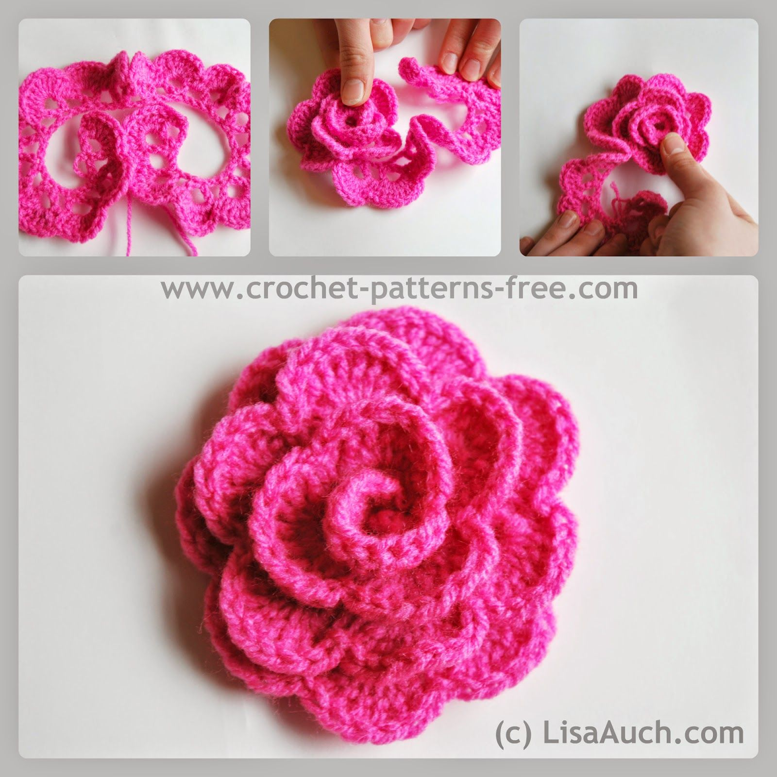 Crochet Rose Pattern Free Crochet Flower Pattern How To Crochet A Rose Sewing And