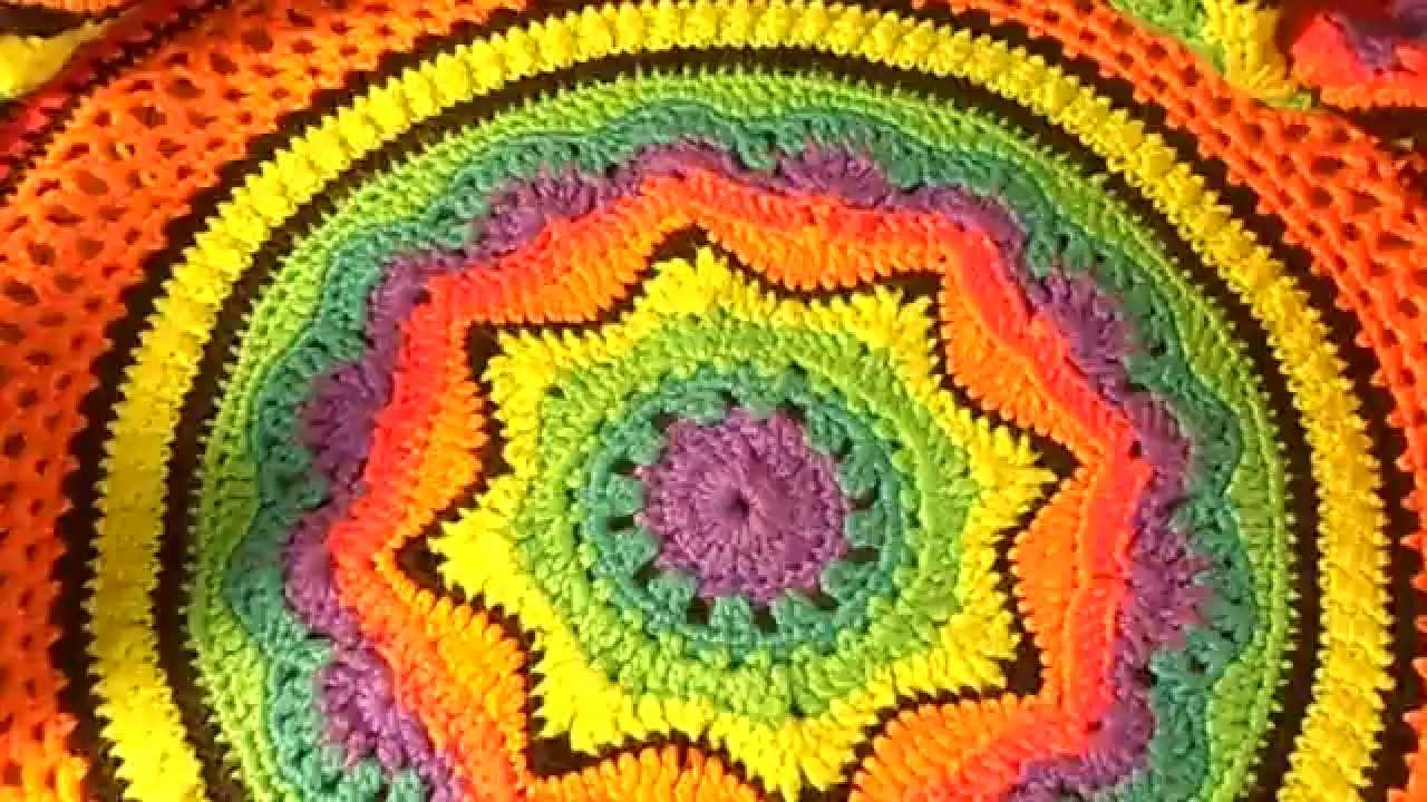 Crochet Round Afghan Pattern Free My Rainbow Afghan Pattern Test Video Youtube