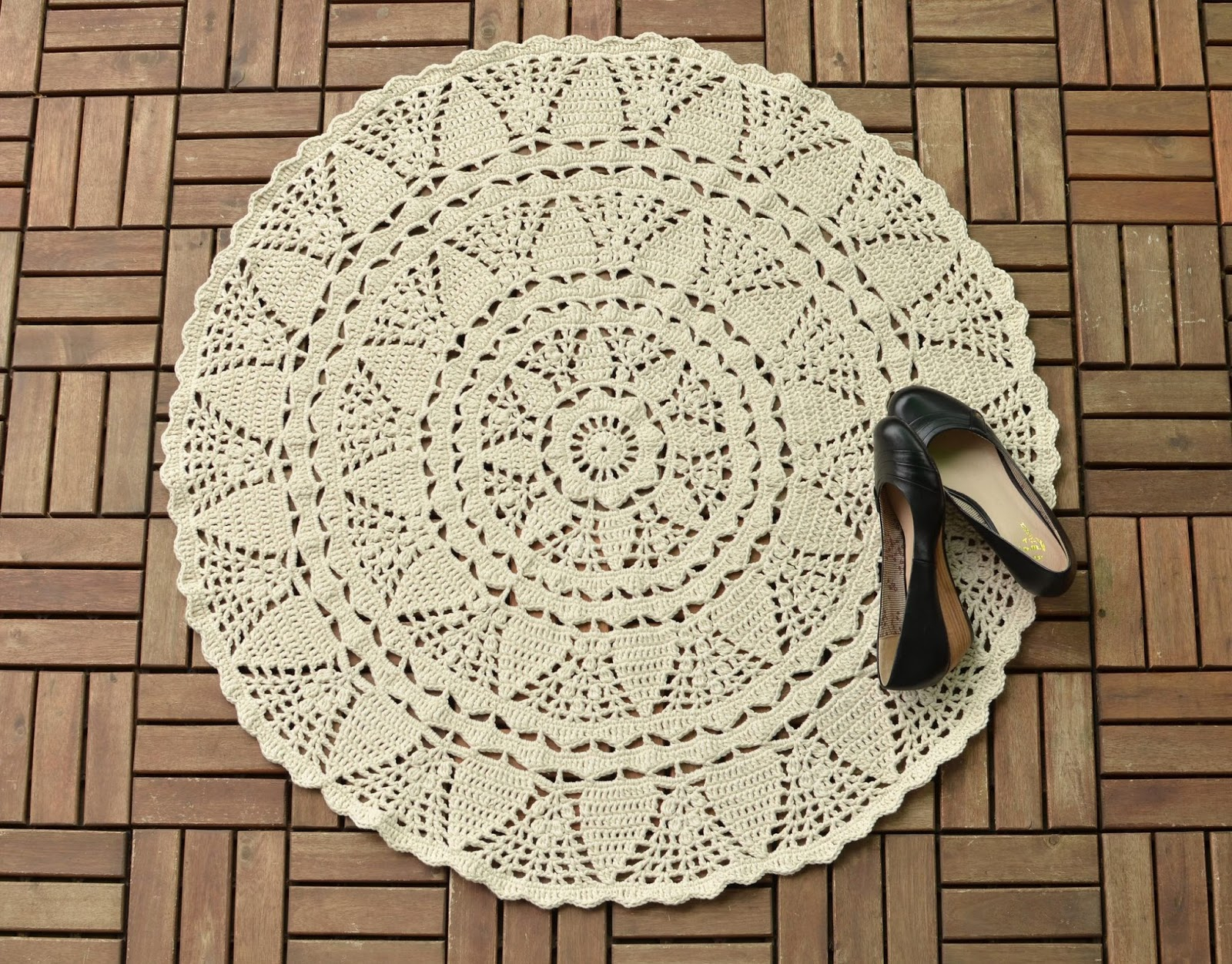 Crochet Rug Pattern The End Of My Lace Adventure White Tea Doily Rug Lillabjrns