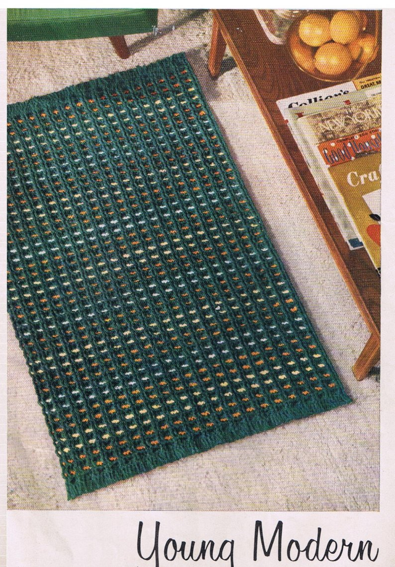 Crochet Rug Pattern Waffle Stitch Crochet Rug Pattern Pdf Etsy
