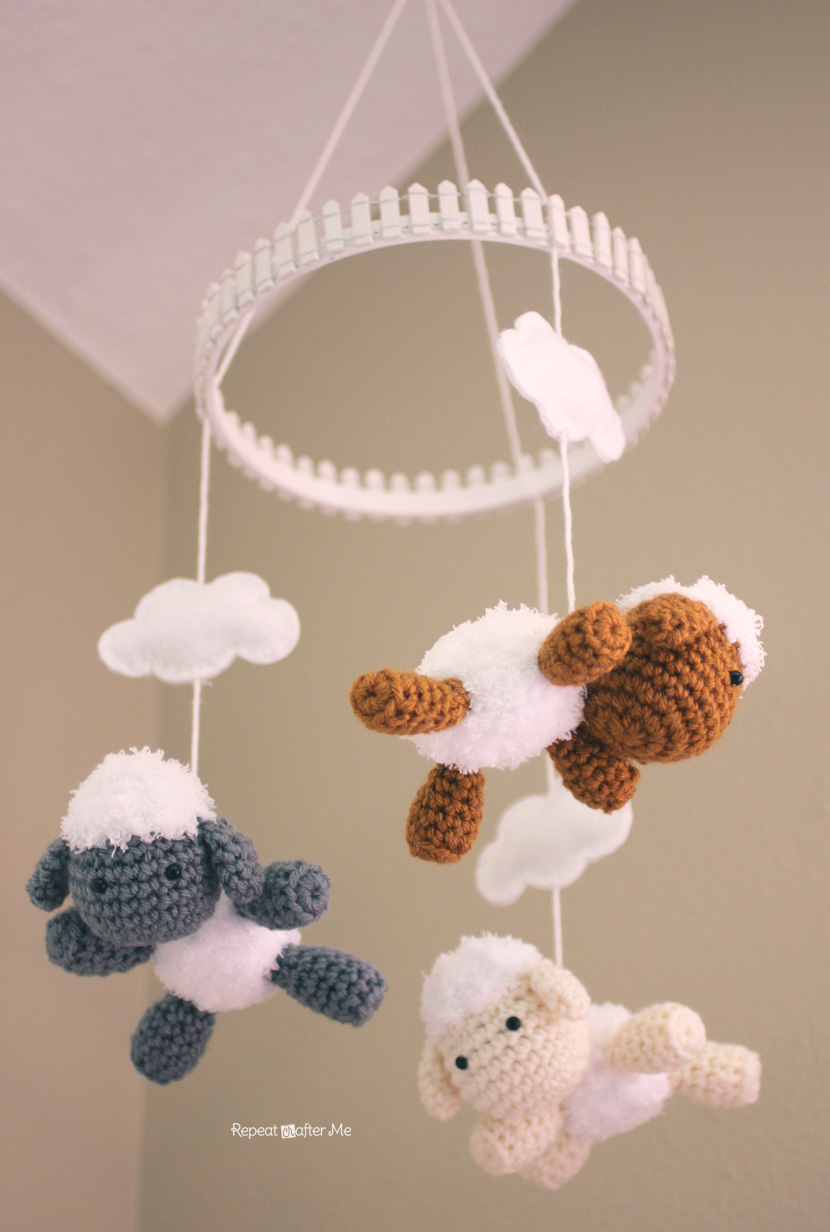 Crochet Sheep Pattern Crochet Lamb Pattern And Ba Mobile Repeat Crafter Me