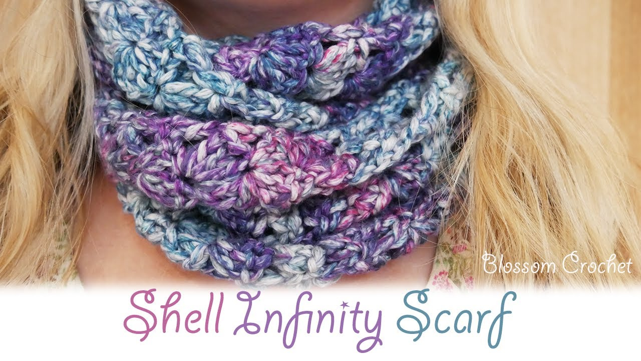 Crochet Shell Pattern Scarf Super Easy Crochet My Shell Infinity Scarf Youtube