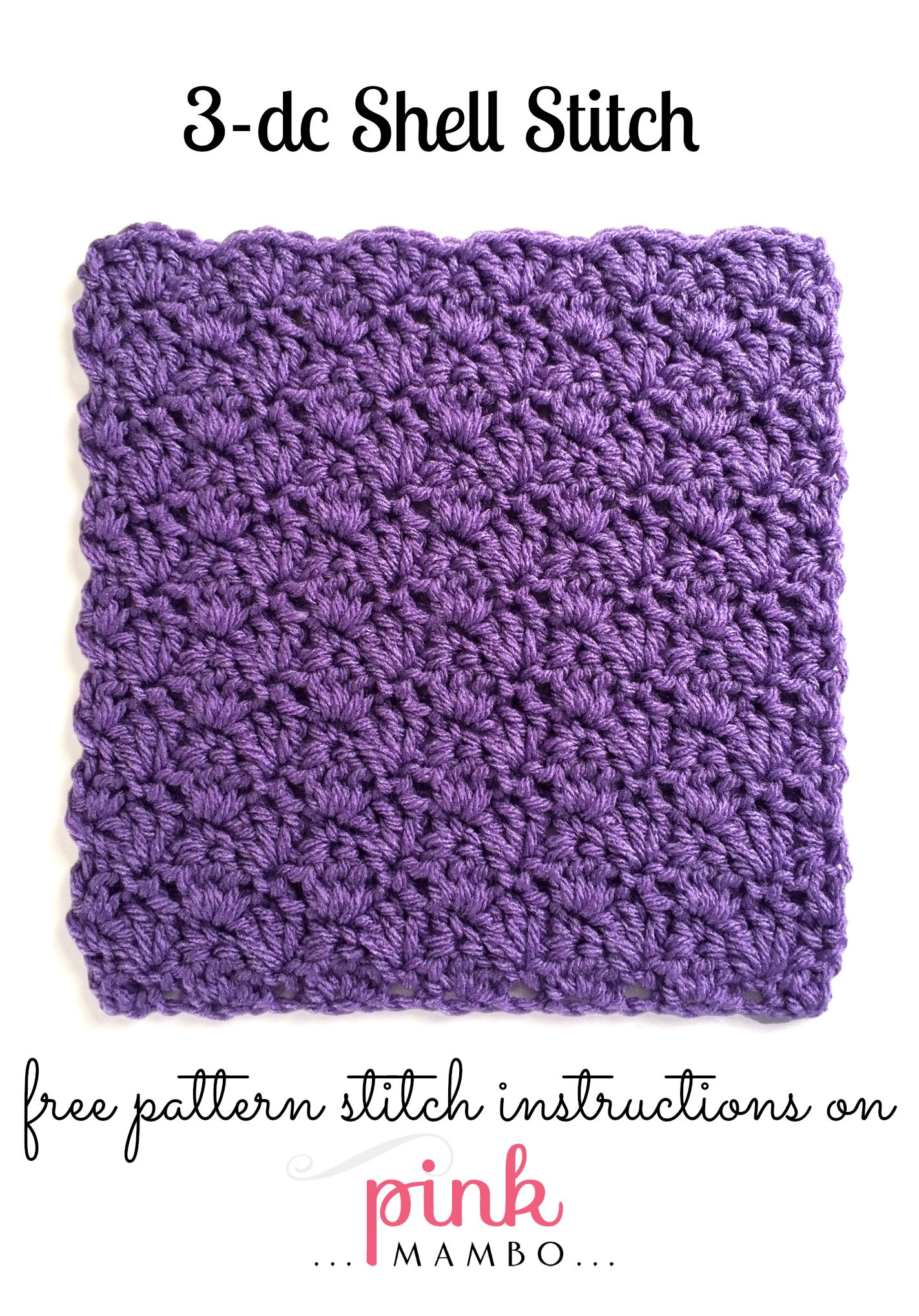 Crochet Shell Stitch Pattern 3 Double Crochet Shell Stitch Pattern Crochet Patterns Pink Mambo