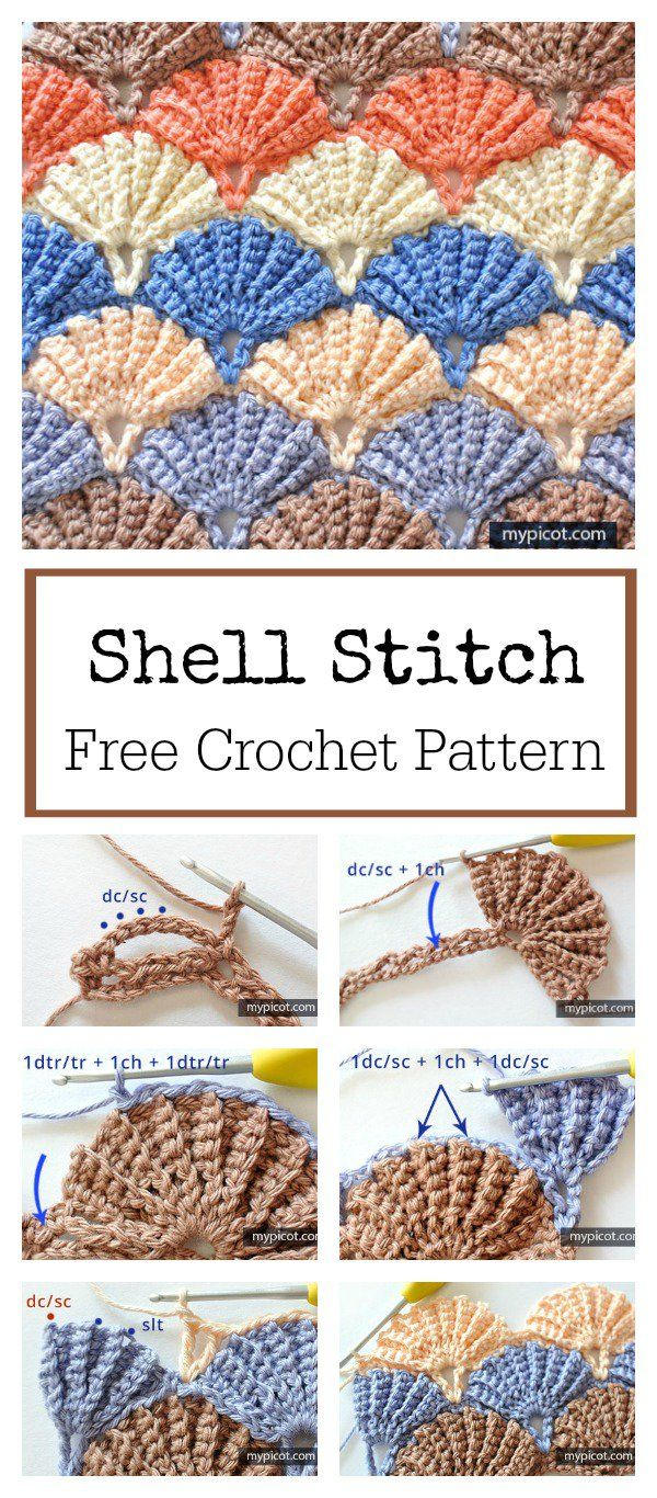 Crochet Shell Stitch Pattern Beautiful Shell Stitch Free Crochet Pattern
