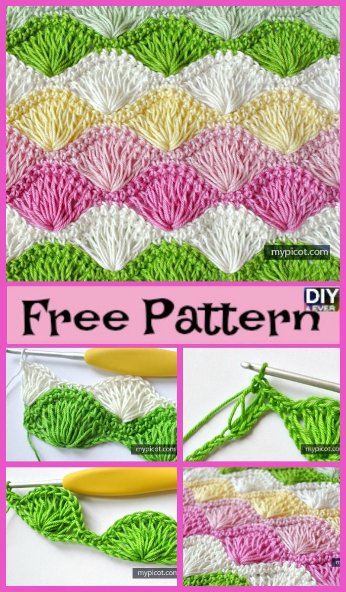 Crochet Shell Stitch Pattern Long Loop Crochet Shell Stitch Free Pattern Diy 4 Ever