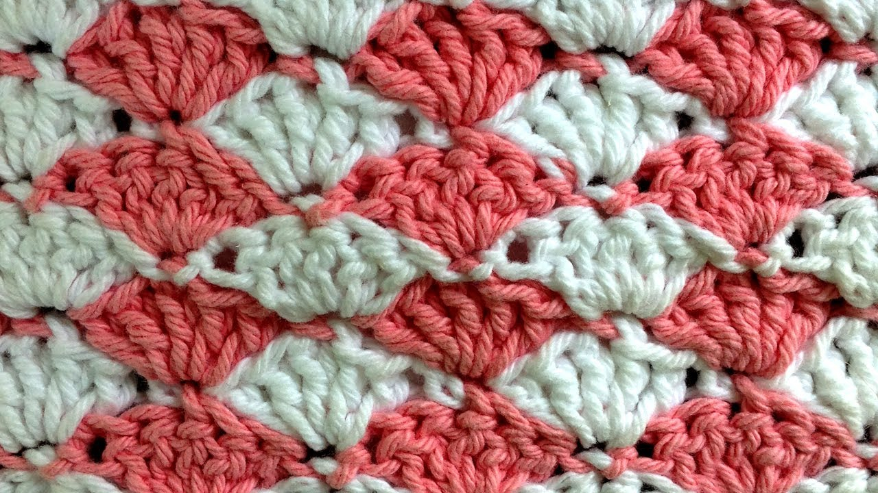 Crochet Shell Stitch Pattern Shell Crochet Stitch Change Color Every Row Pattern Maggie Weldon