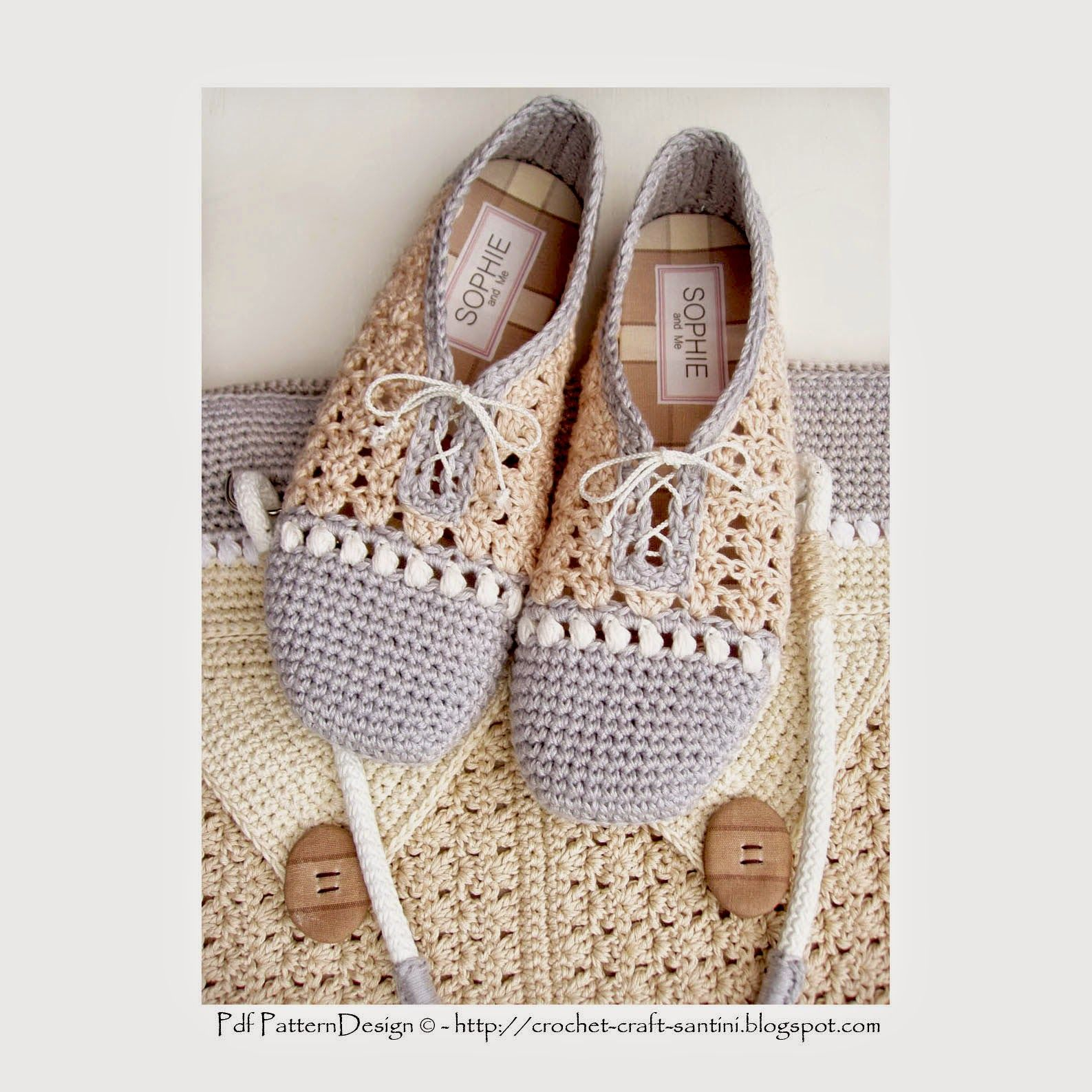 Crochet Shoe Pattern Sophie And Me Crochet Slippershoes With Matching Shopping Bag New