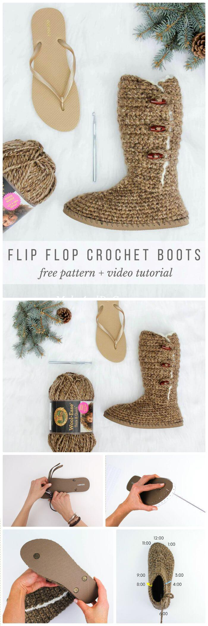 Crochet Shoes Pattern 22 Crochet Slippers Boot Shoes Flip Flops Free Patterns