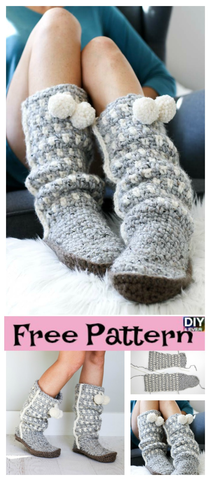 Crochet Slipper Boots Free Pattern Easy Stylish Crochet Slippers Free Pattern Diy 4 Ever