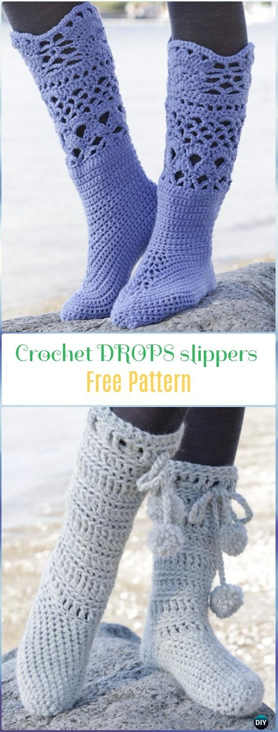 Crochet Slipper Boots Free Pattern High Knee Crochet Slipper Boots Patterns To Keep Your Feet Cozy