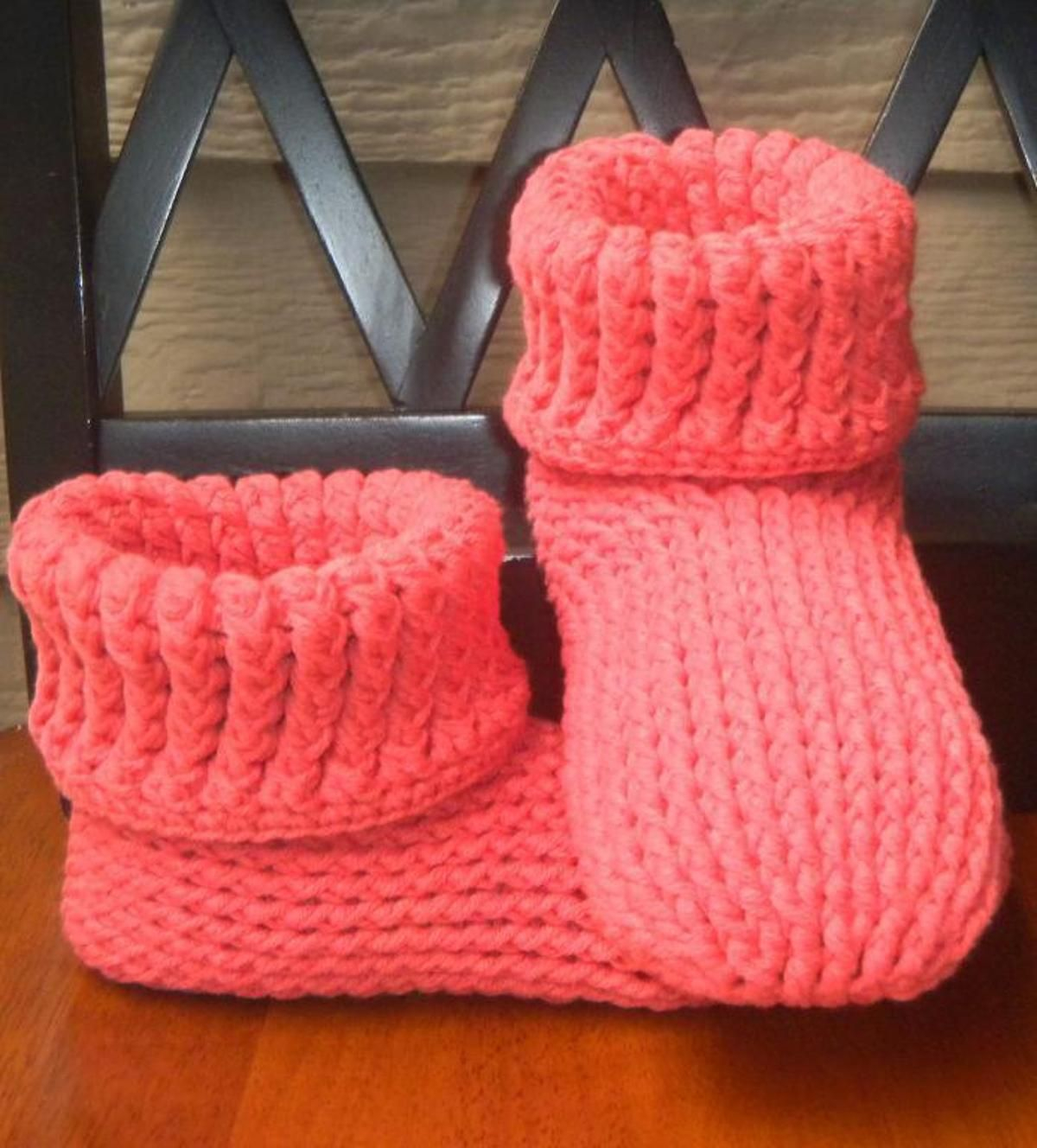 Crochet Slipper Boots Free Pattern Knit Look Slipper Boots Crochet Adult Crochetknits Pinterest