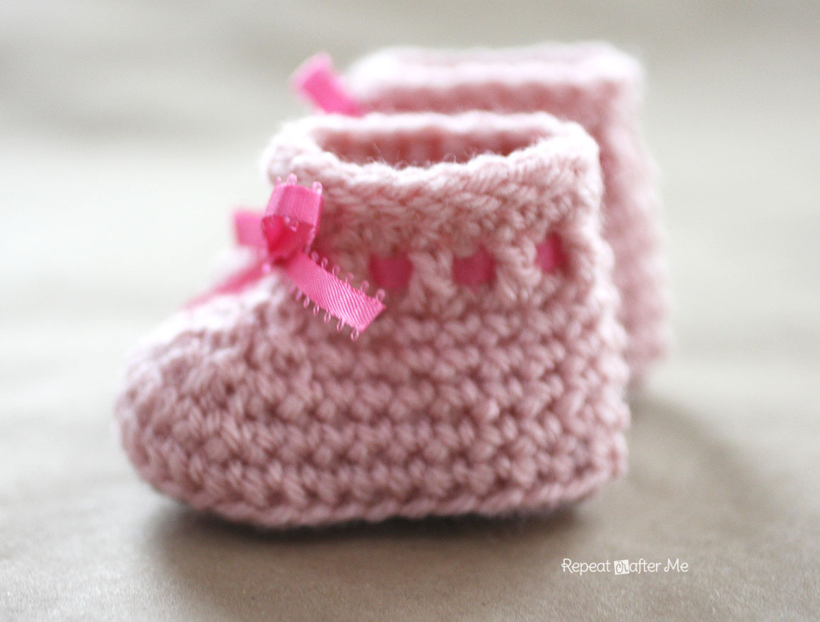 Crochet Slipper Patterns For Toddlers Crochet Newborn Ba Booties Pattern Repeat Crafter Me