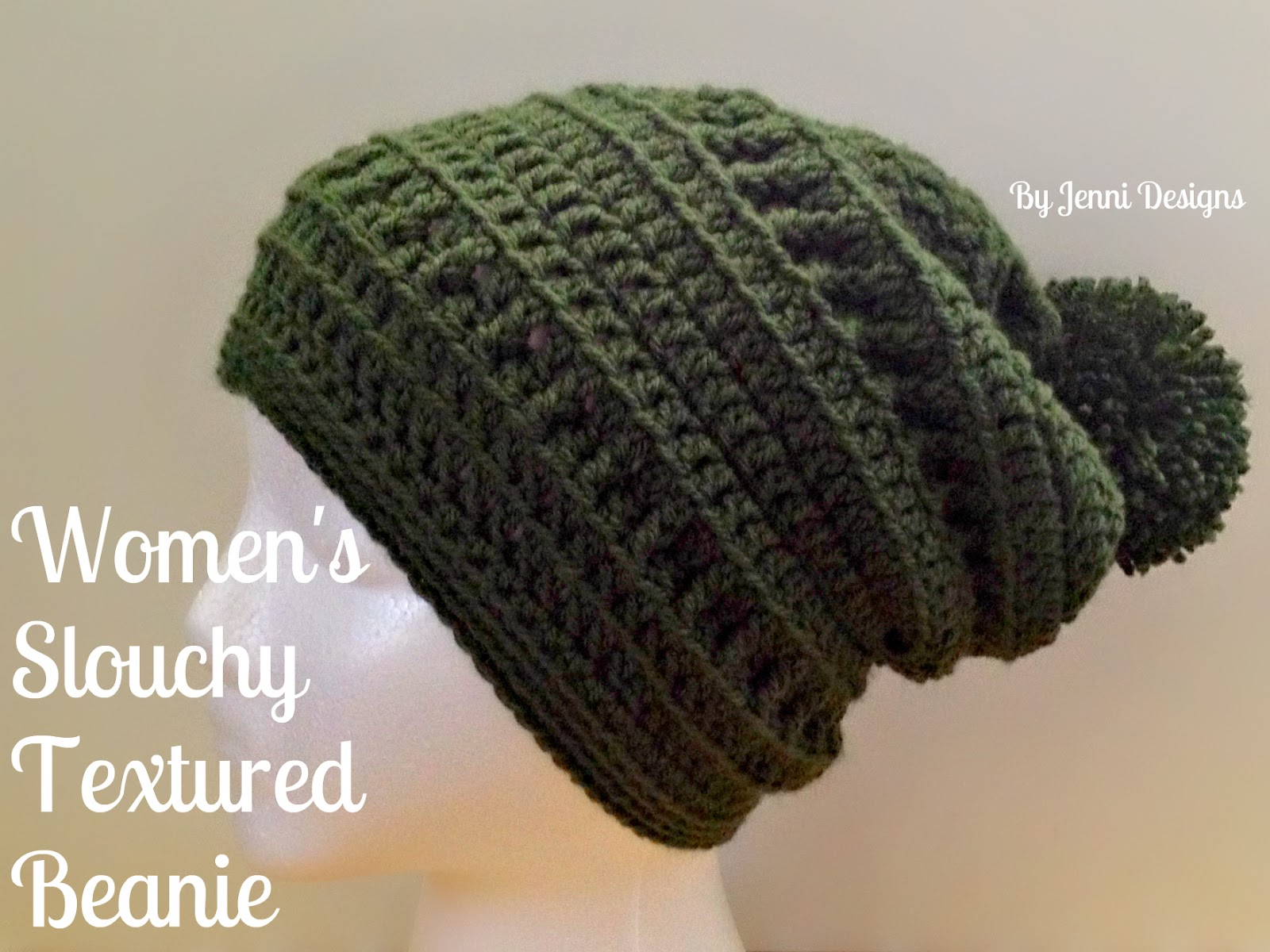 Crochet Slouchy Hat Pattern Free Jenni Designs Free Crochet Pattern Womens Slouchy Textured Beanie