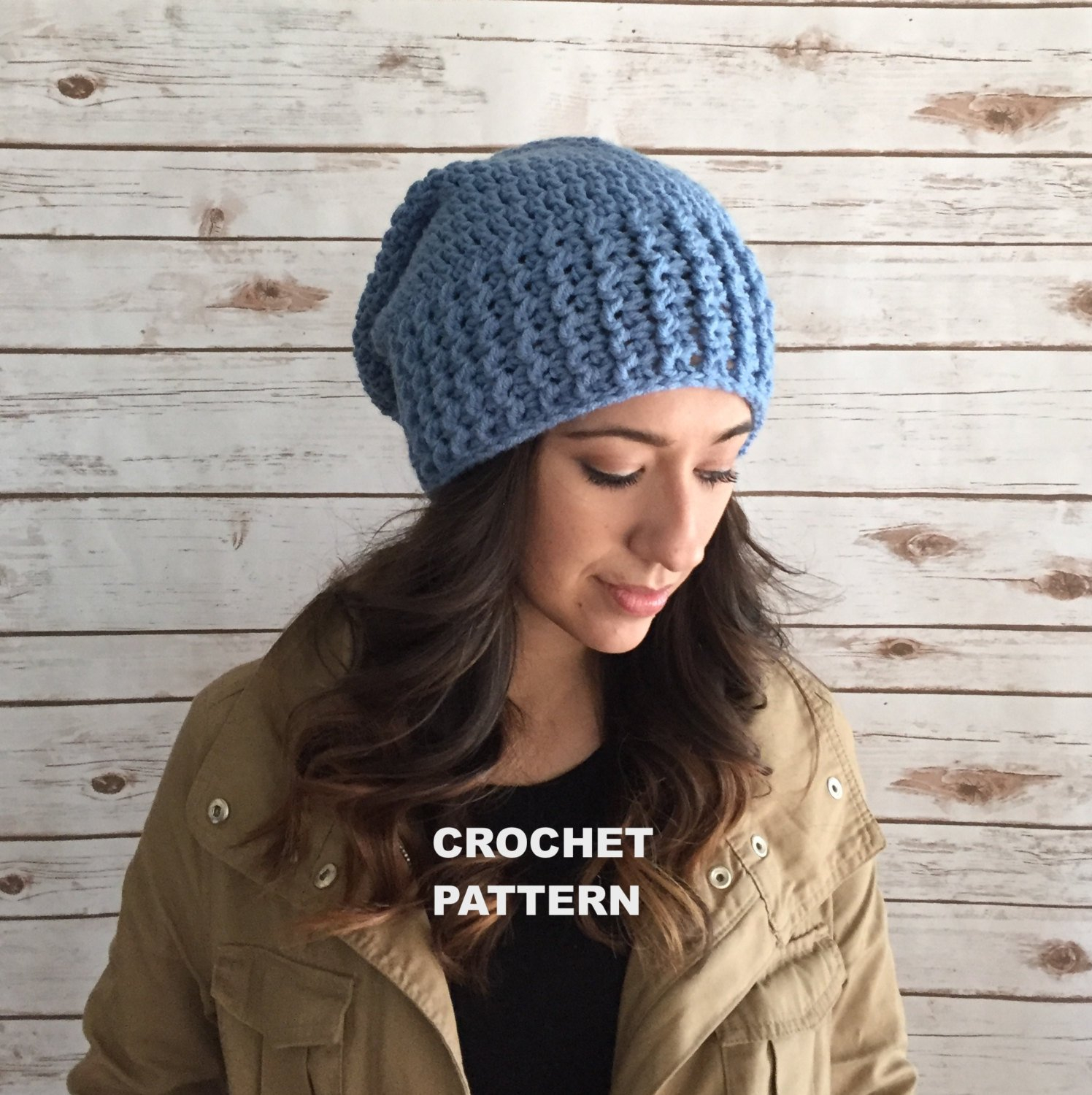 Crochet Slouchy Hat With Brim Pattern Wide Brim Crochet Slouchy Hat Pdf Pattern Super Easy Crochet Etsy