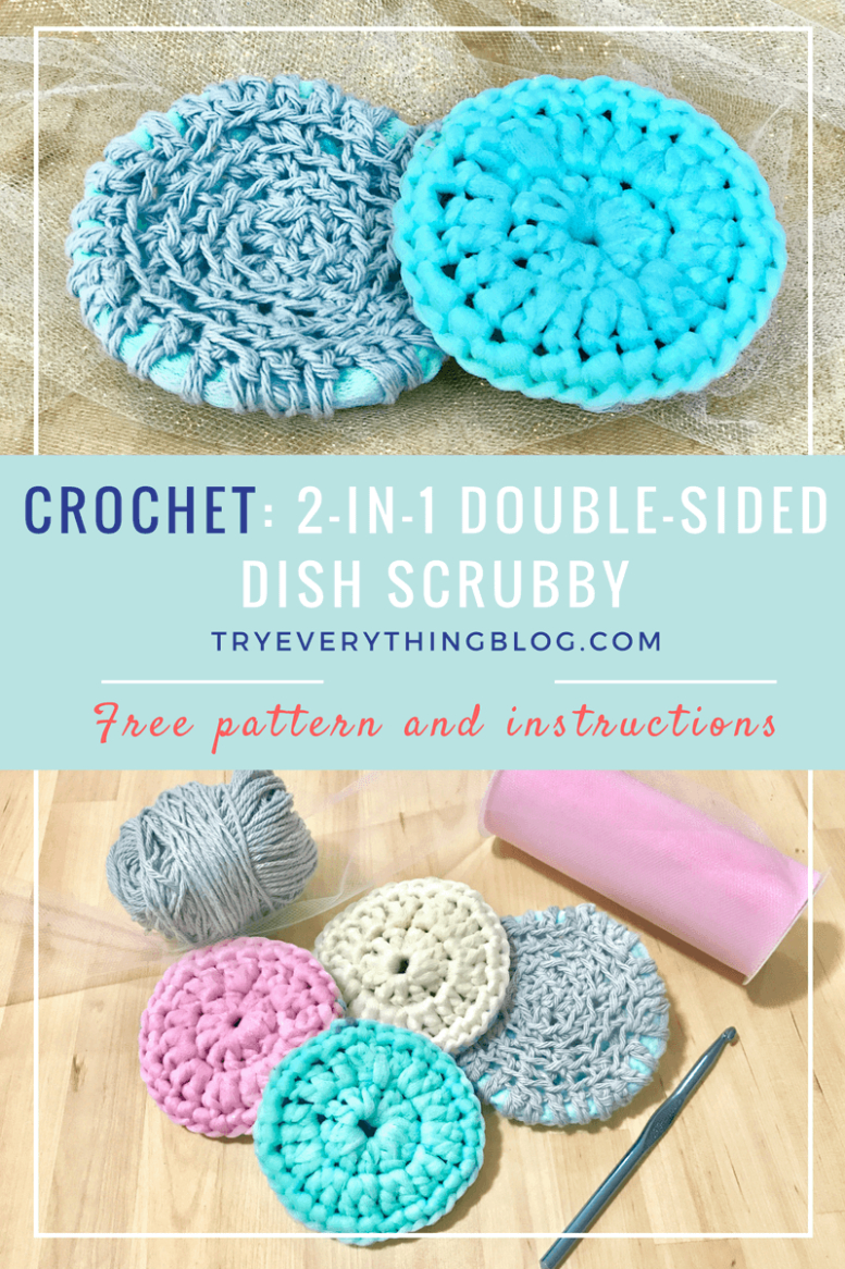 Crochet Spiral Scrubbie Pattern 2 In 1 Dish Scrub Free Crochet Pattern No More Sponges Must