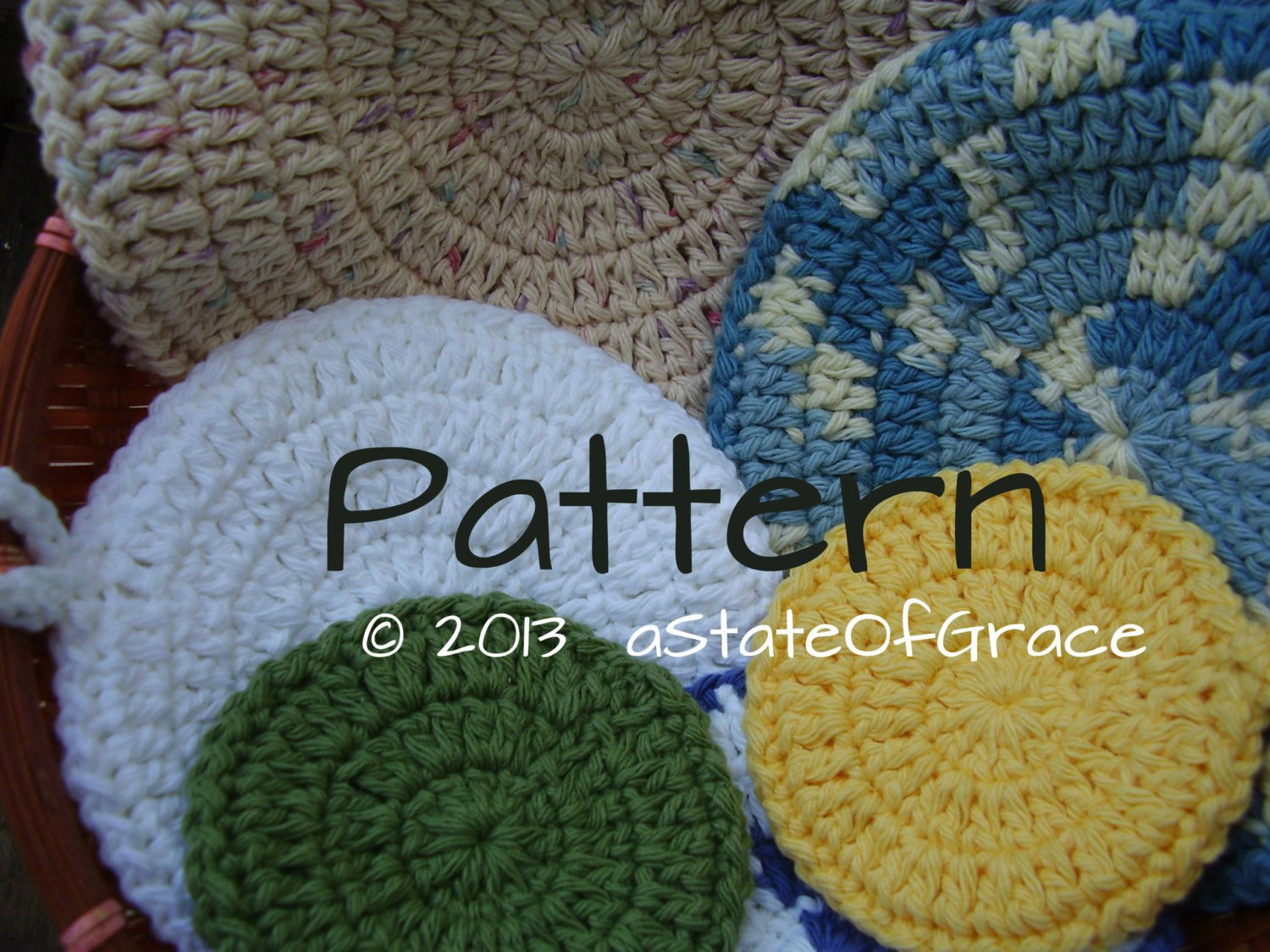 Crochet Spiral Scrubbie Pattern Cleaning Sponge Pattern 5 Sizes Crochet Double Sided Pot Etsy