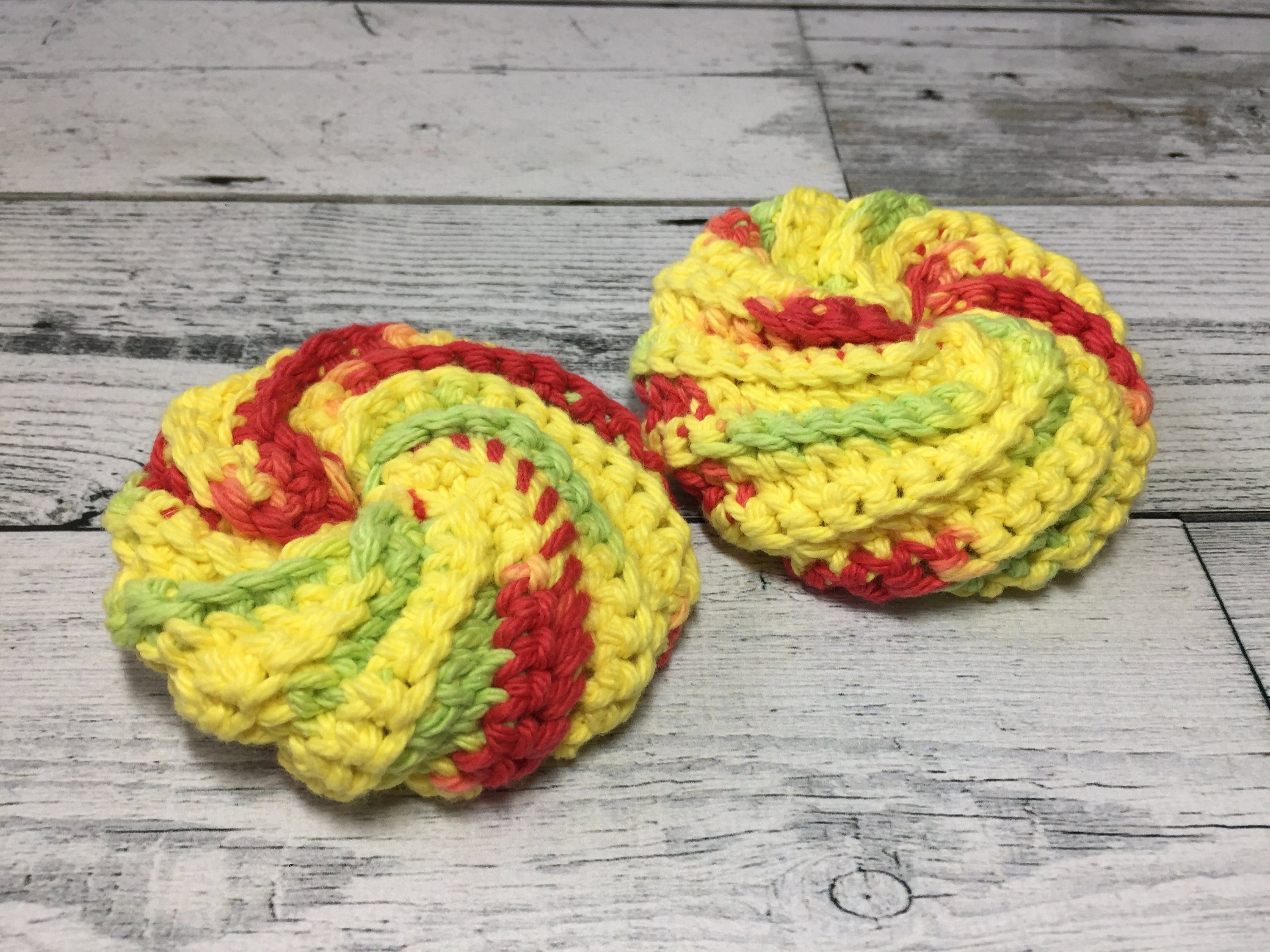 Crochet Spiral Scrubbie Pattern Crochet Tawashi Cotton Tawashi Scrubbing Pad Kitchen Etsy