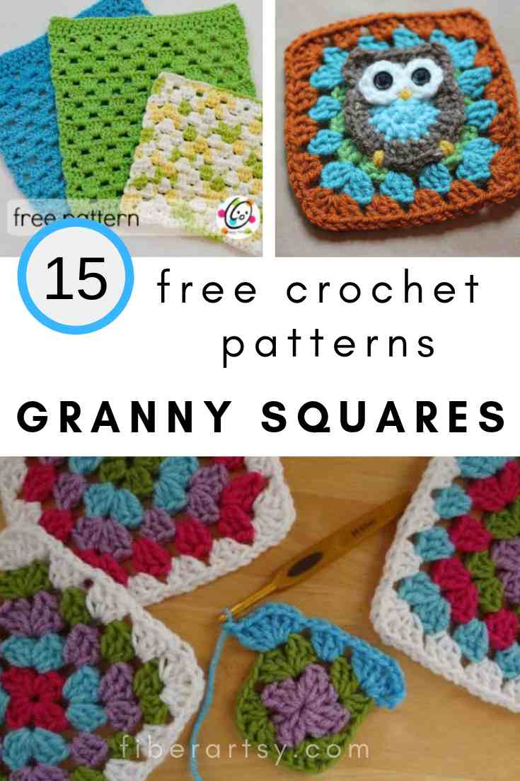 Crochet Squares Patterns 15 Crochet Granny Squares Fiberartsy