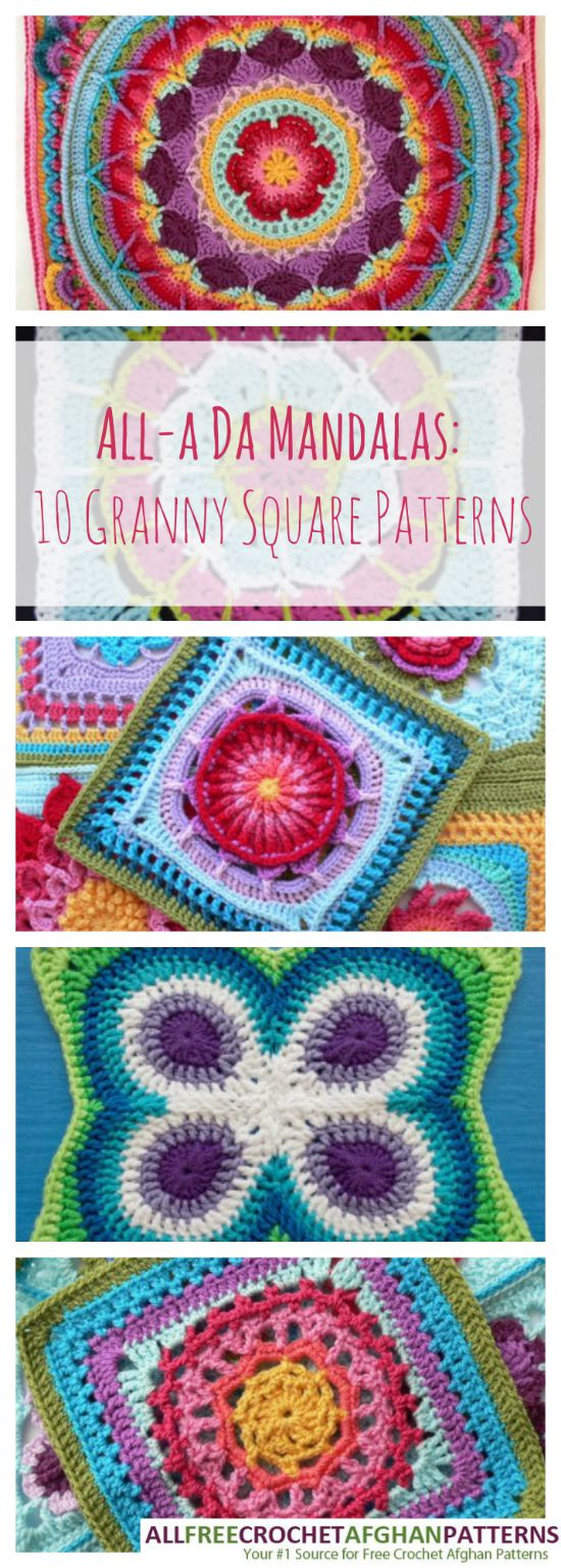 Crochet Squares Patterns All A Da Mandalas 10 Granny Square Patterns Cheap Eats And