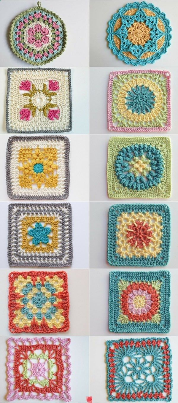 Crochet Squares Patterns Granny Squares Patterns Squares Pinterest Crochet Crochet