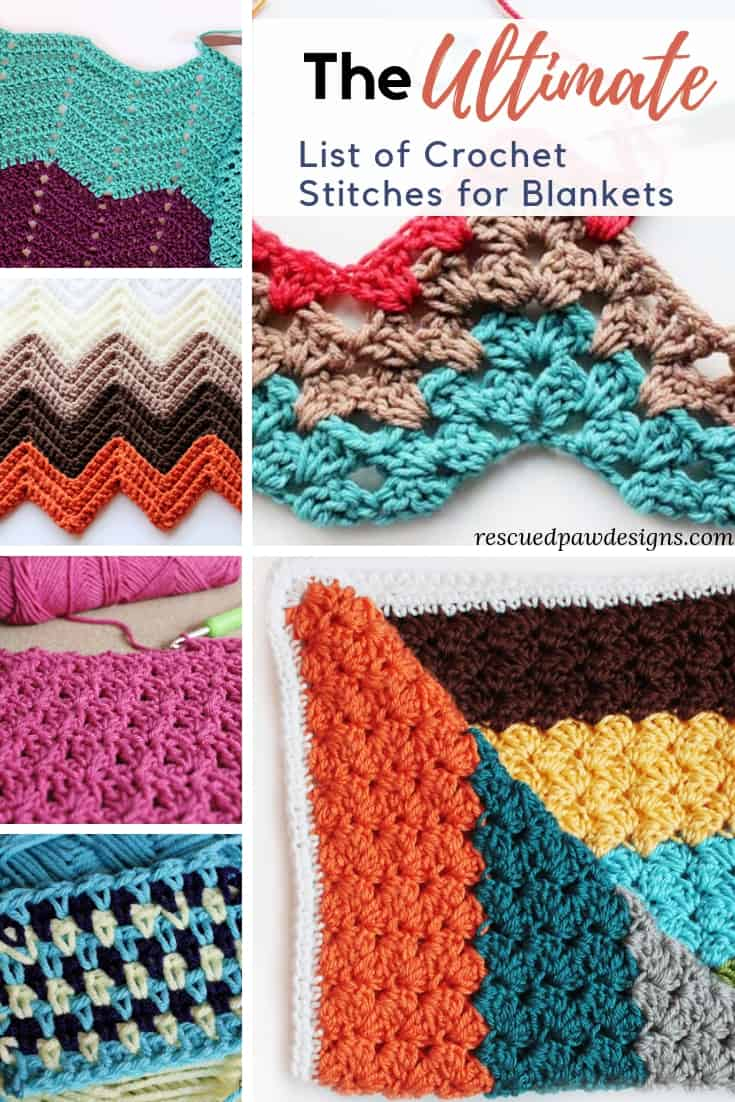 Crochet Stitches Patterns 31 Unique Crochet Stitches For Blankets Afghans Rescued Paw Design