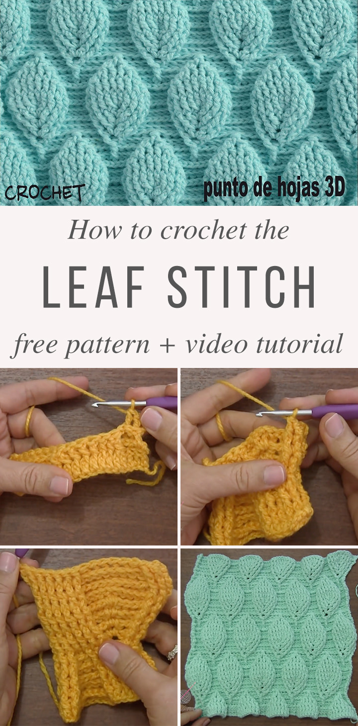 Crochet Stitches Patterns Easy Crochet Leaf Stitch Pattern Crochetbeja