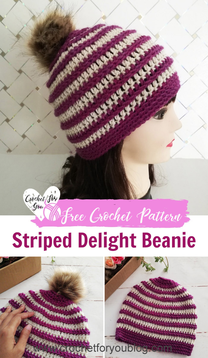 Crochet Striped Beanie Pattern Crochet Striped Delight Beanie Free Pattern Crochet For You