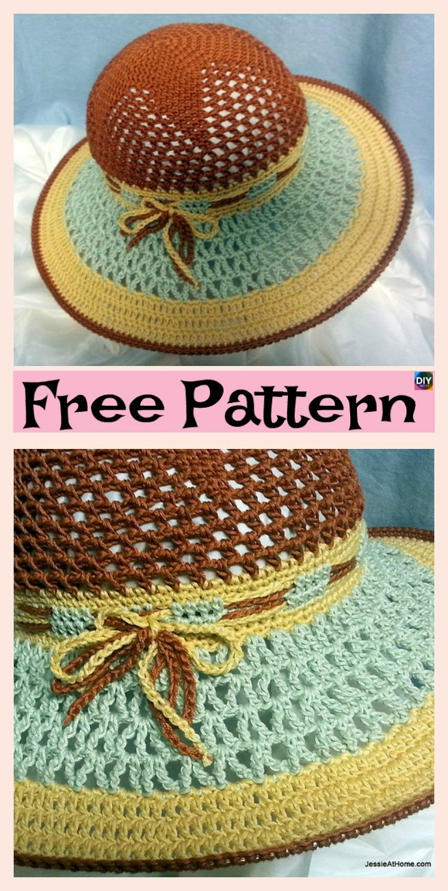 Crochet Sun Hat Free Pattern 10 Most Beautiful Crochet Sun Hat Free Patterns Diy 4 Ever