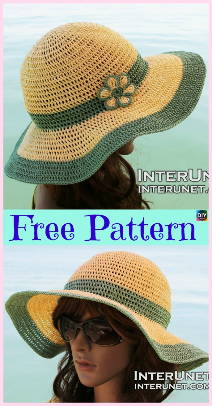 Crochet Sun Hat Free Pattern 15 Amazing Crocheted Sun Hat Free Patterns Diy 4 Ever