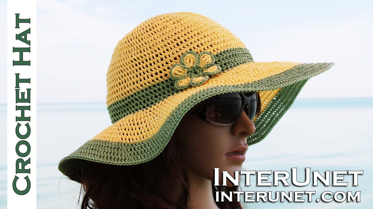 Crochet Sun Hat Free Pattern How To Crochet Summer Sun Protective Hat Youtube