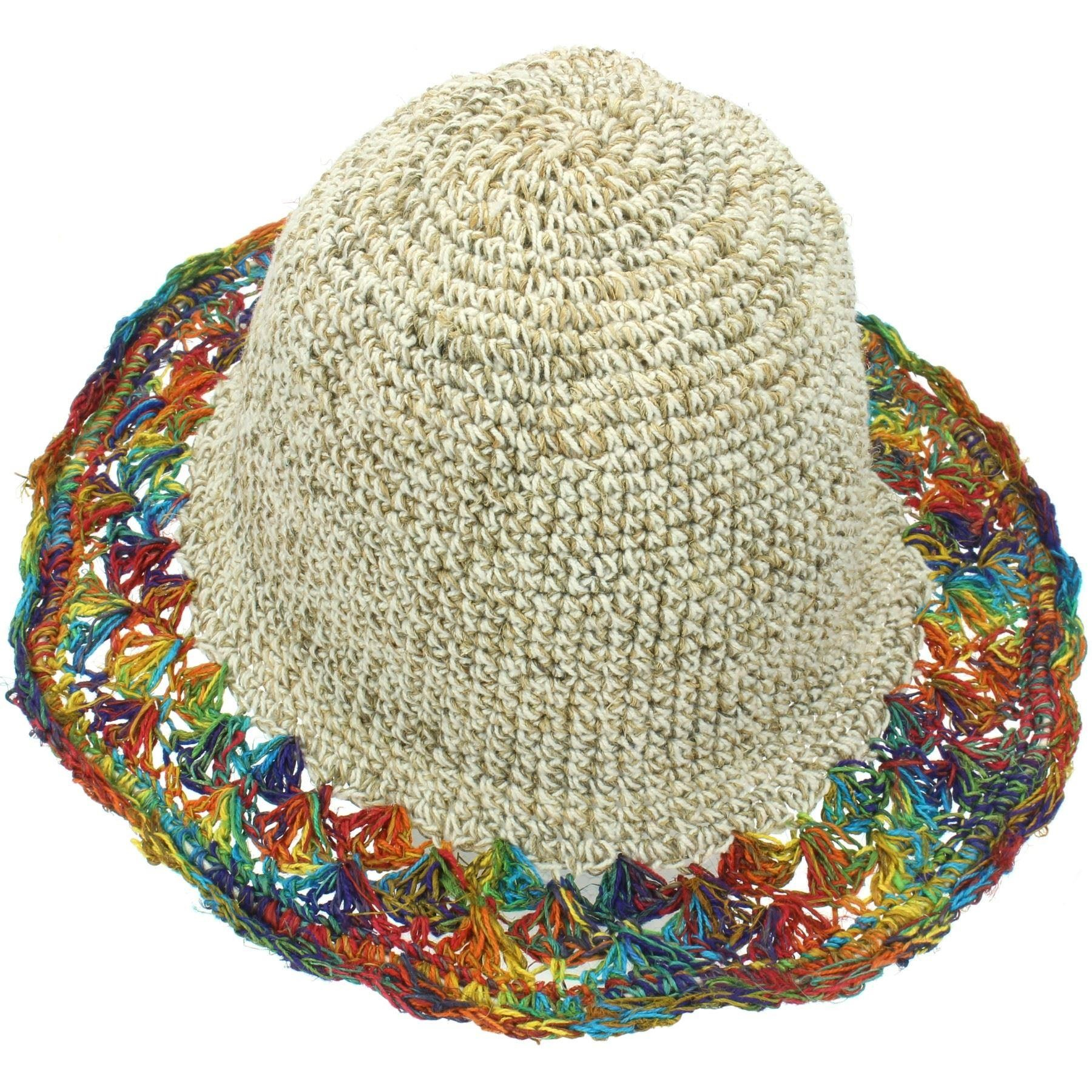 Crochet Sun Hat Pattern Loudelephant Hemp Cotton Crochet Sun Hat Rainbow Brim Hemp