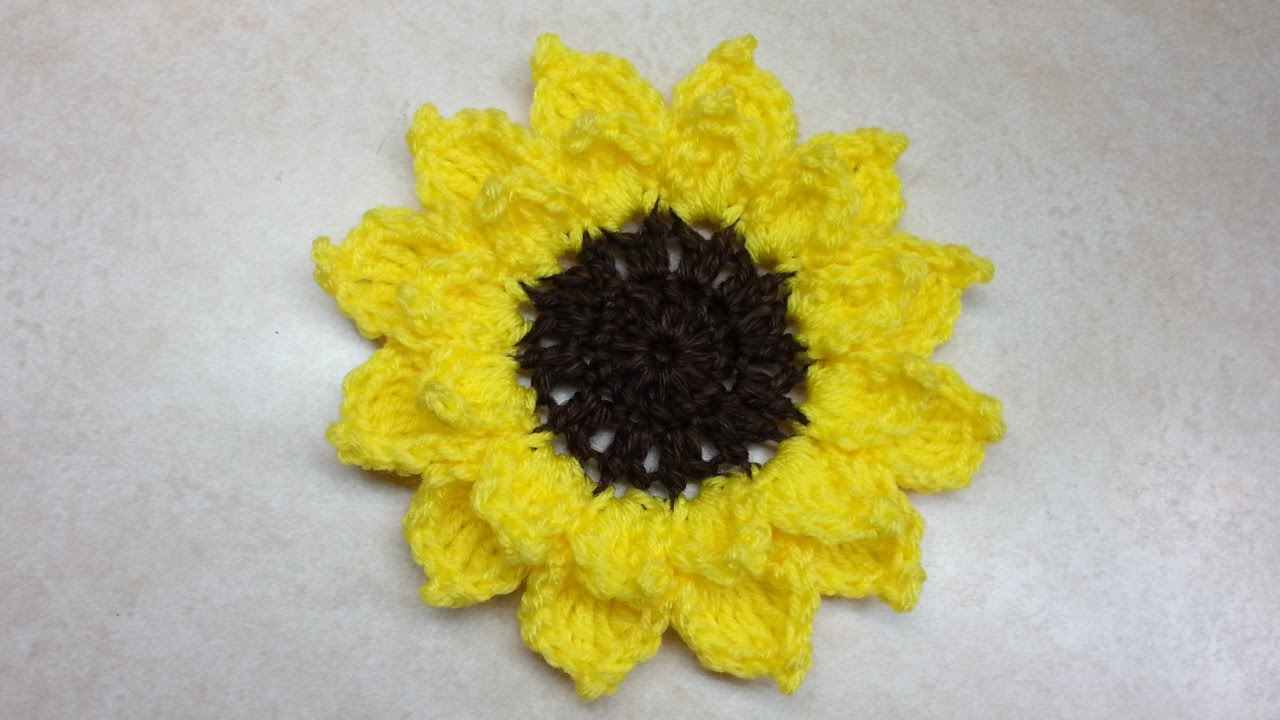 Crochet Sunflower Pattern Crochet How To Crochet Large Sunflower Tutorial 166 Learn Crochet