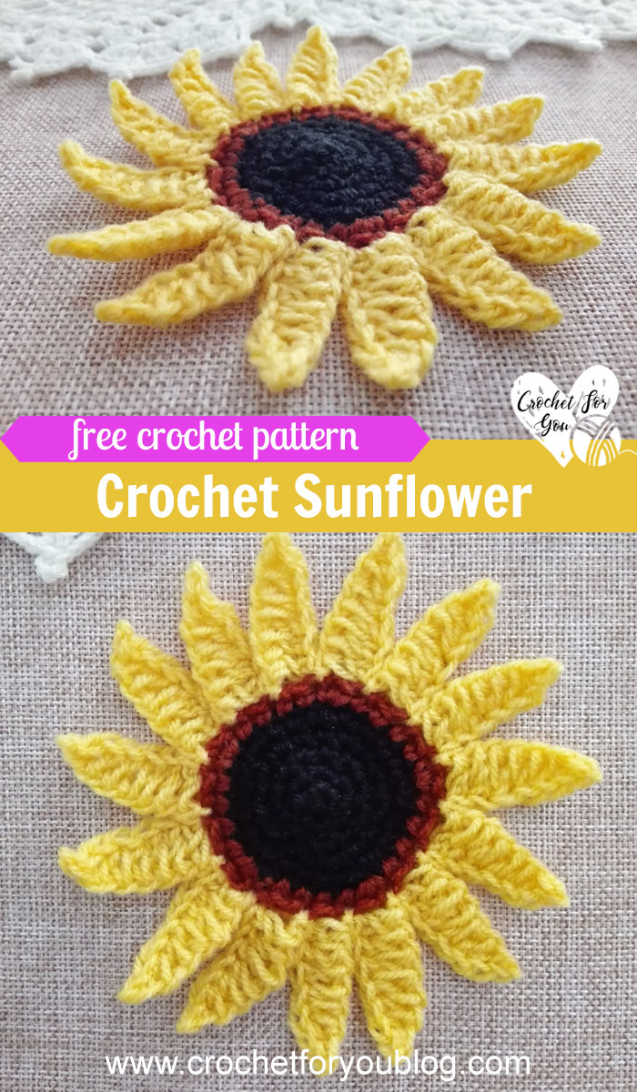 Crochet Sunflower Pattern Crochet Sunflower Free Pattern Crochet For You