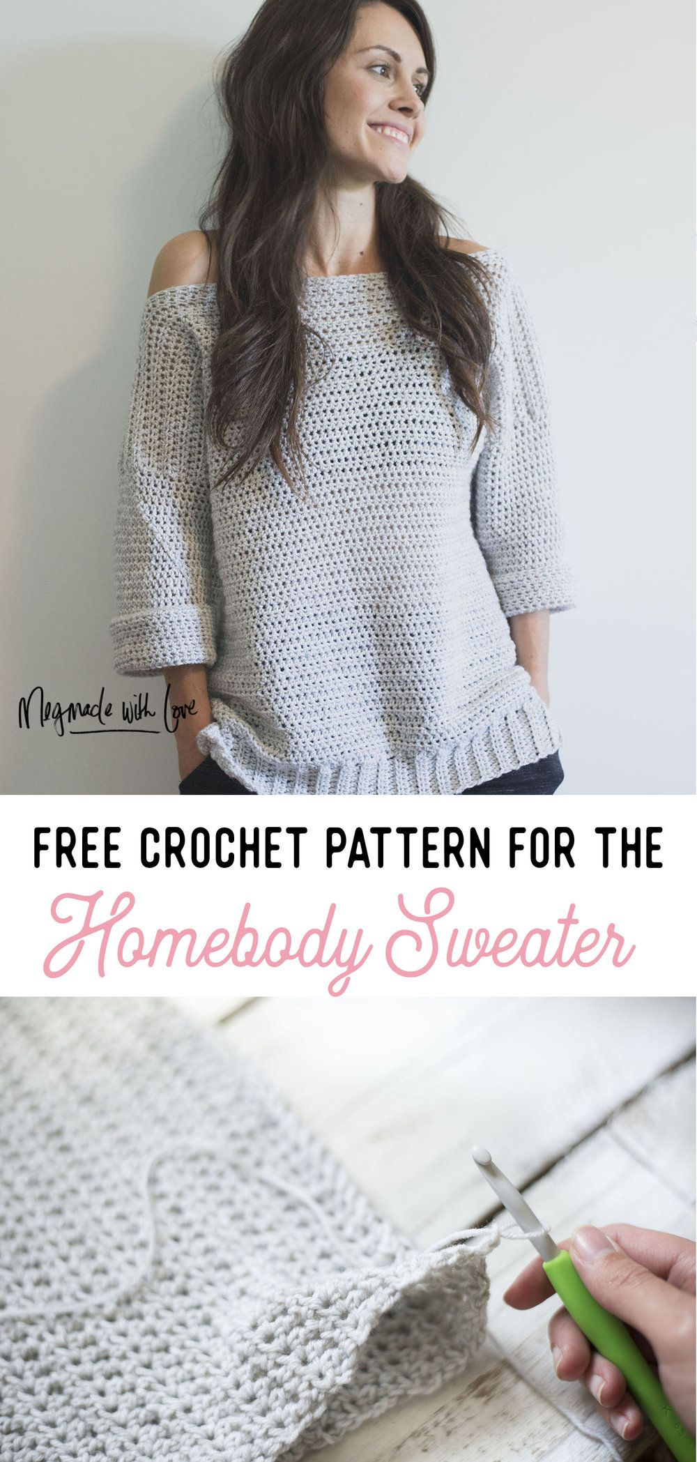 Crochet Sweater Pattern Free Crochet Pattern For The Homebody Sweater Easy Comfy And Cute