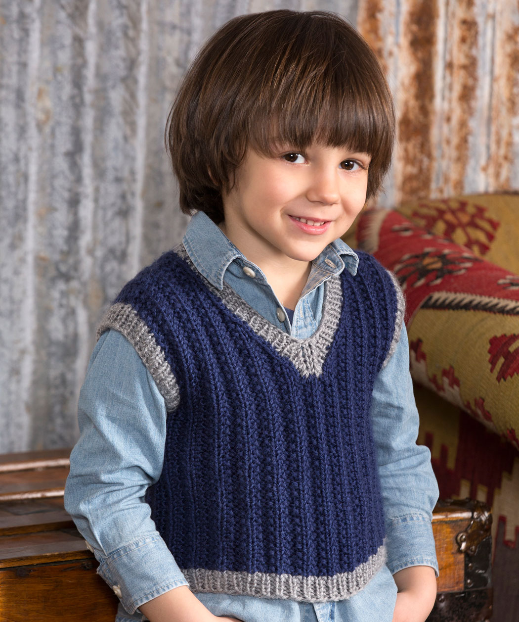 Crochet Sweater Vest Pattern Free 57 Knit And Crochet Patterns For Boys Red Heart Blog