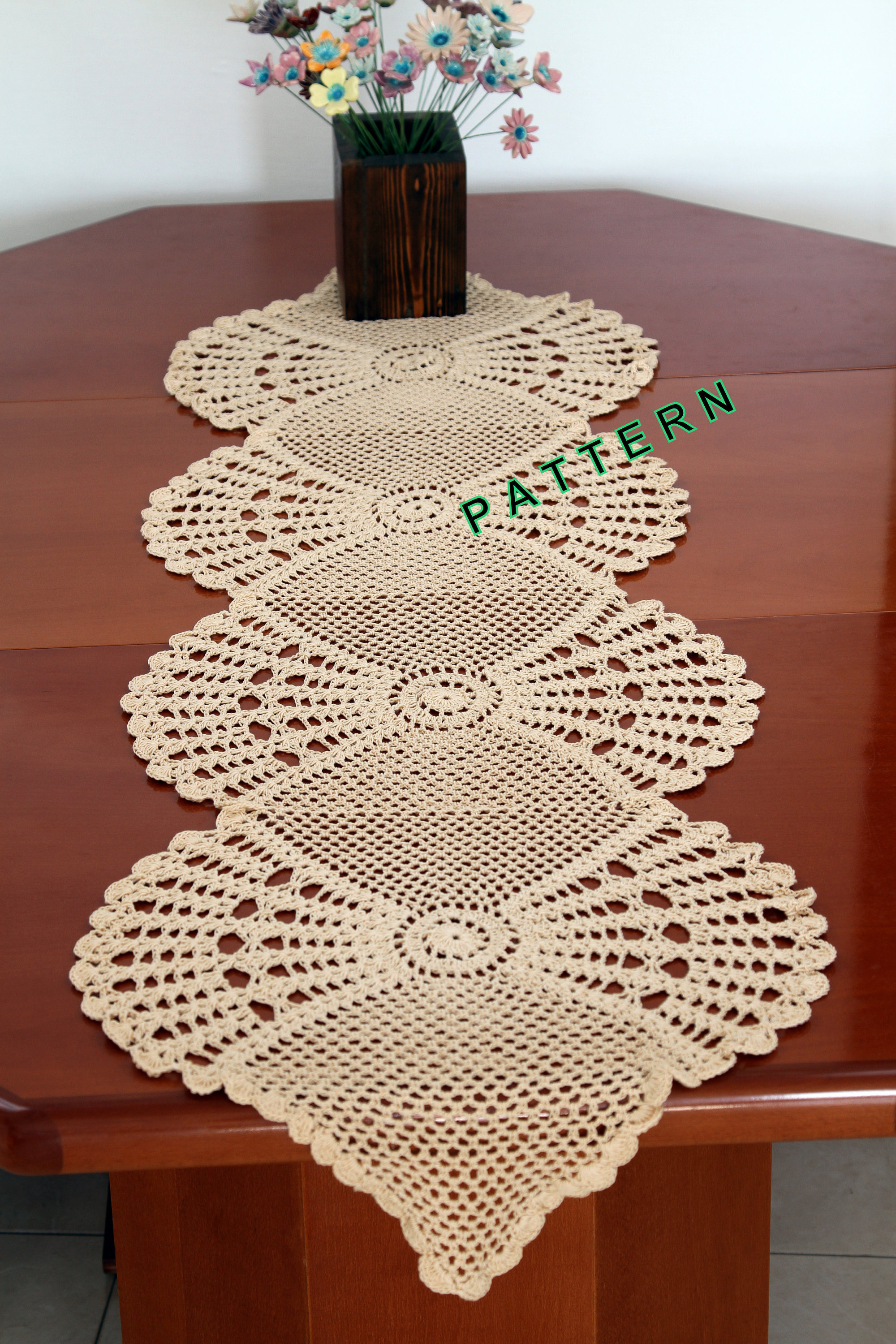 Crochet Table Runner Patterns Table Runner Pattern Crochet Table Runner Pdf Table Cloth Etsy