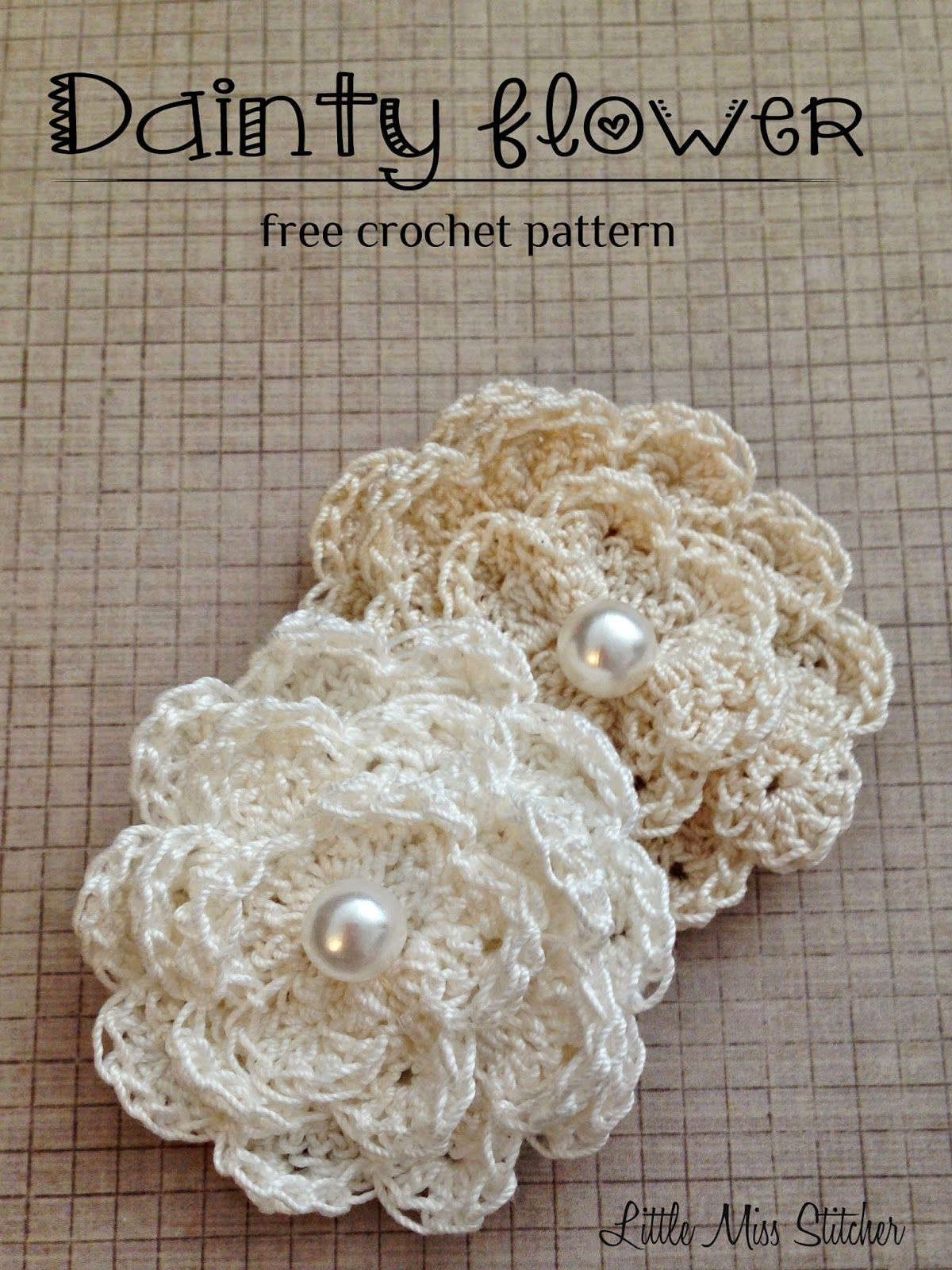 Crochet Thread Patterns Little Miss Stitcher Dainty Crochet Flower Free Pattern So Many