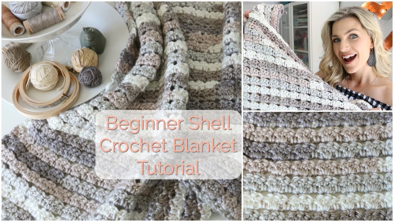 Crochet Throw Patterns Uk Beginner Shell Crochet Blanket Tutorial Youtube