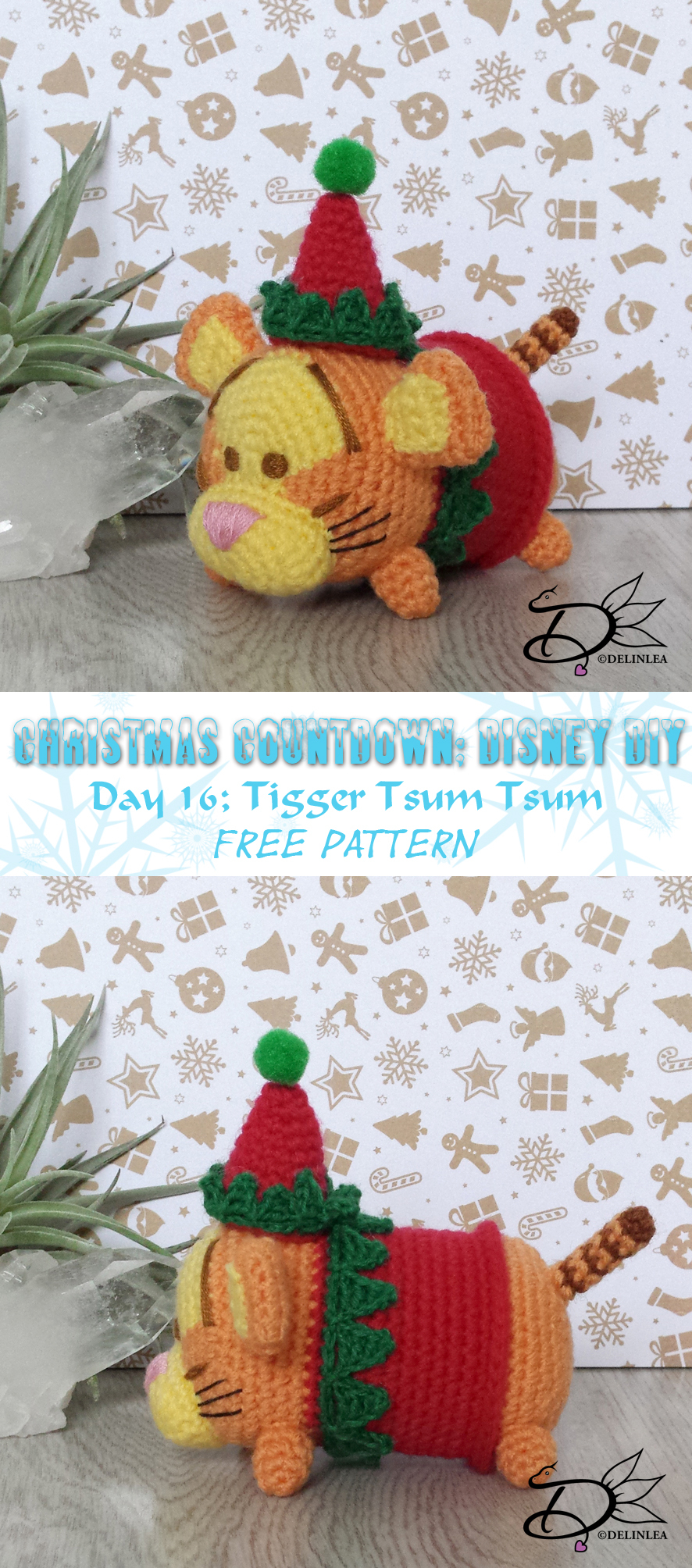 Crochet Tigger Hat Pattern Free Day 16 Tigger Tsum Tsum Amigurumi Delinlea My Little Fantasy