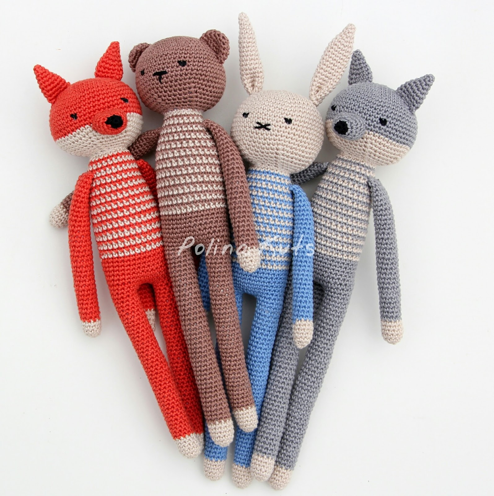 Crochet Tigger Hat Pattern Free Polina Kuts Free English Crochet Patterns Rabbit Bear Fox Wolf